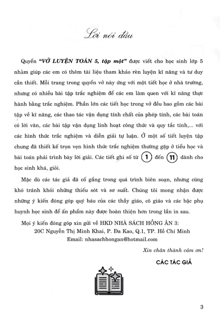 VỞ LUYỆN TOÁN LỚP 5 - TẬP 1 (Dùng chung cho các bộ SGK hiện hành)